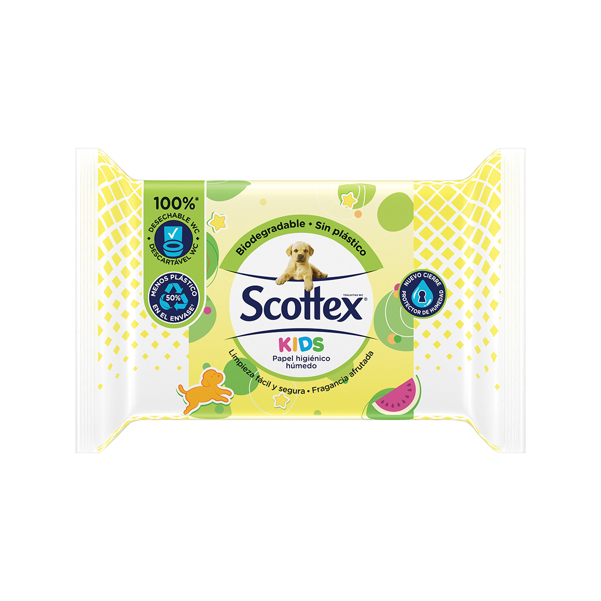 Imagen de Papel Higiénico Húmedo Scottex Junior Paquete 74 Uds