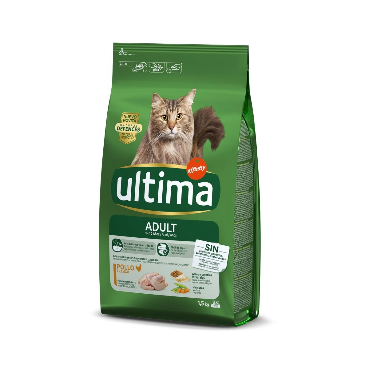 Alimento gatos ULTIMA adultos pollo bolsa 1,5 kg