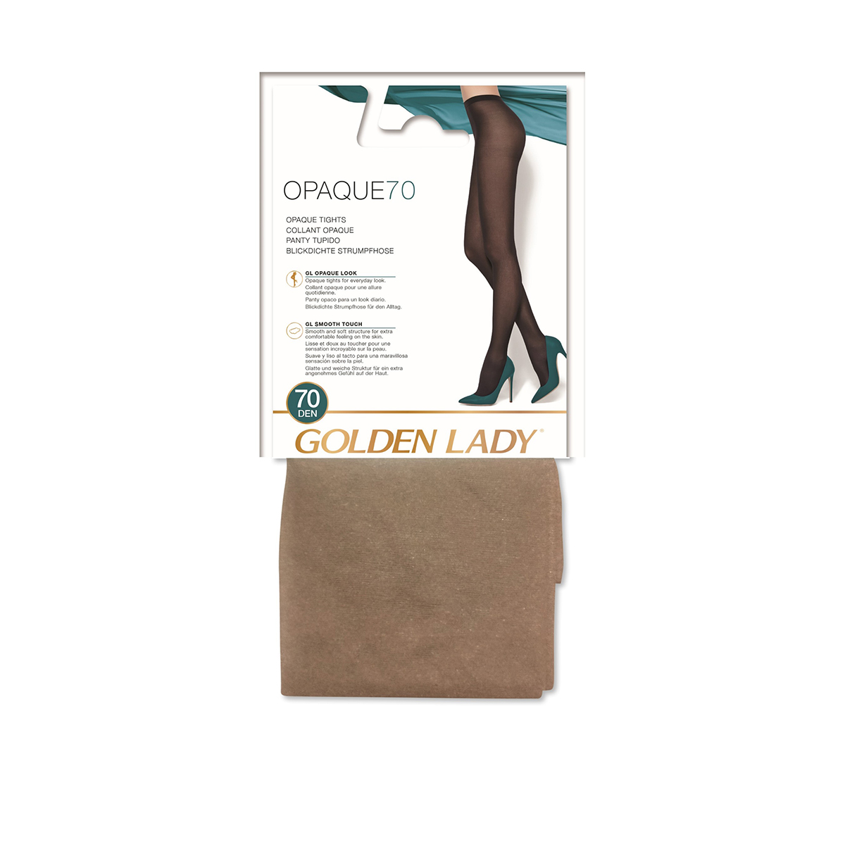 Imagen de Panty Tupido Golden Lady Opaco 70D Daino Talla M-3