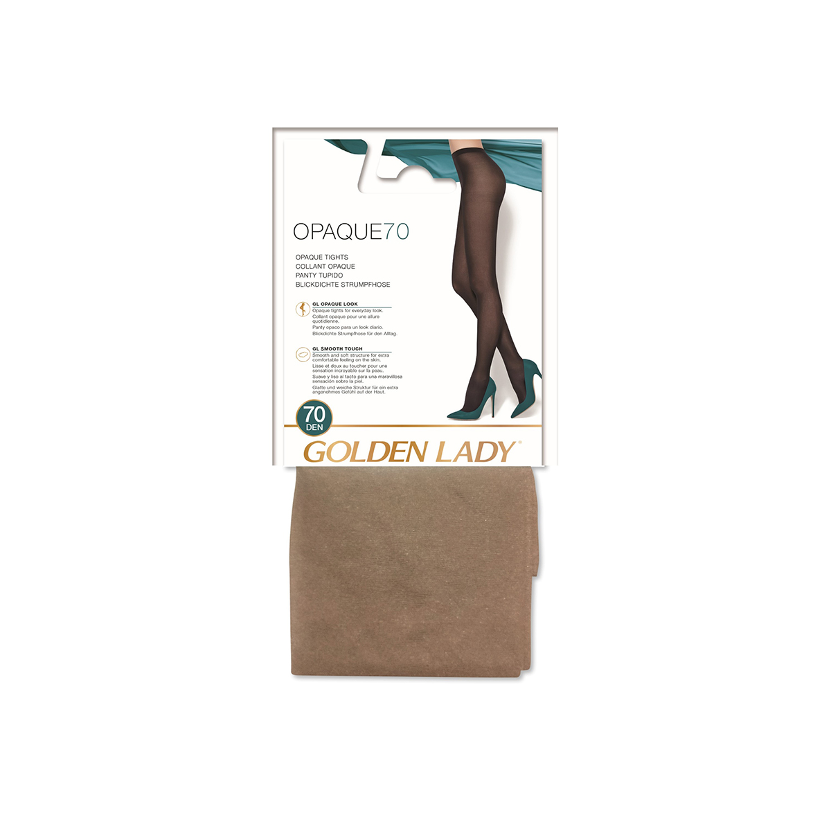 Imagen de Panty Tupido Golden Lady Opaco 70D Daino Talla G-4