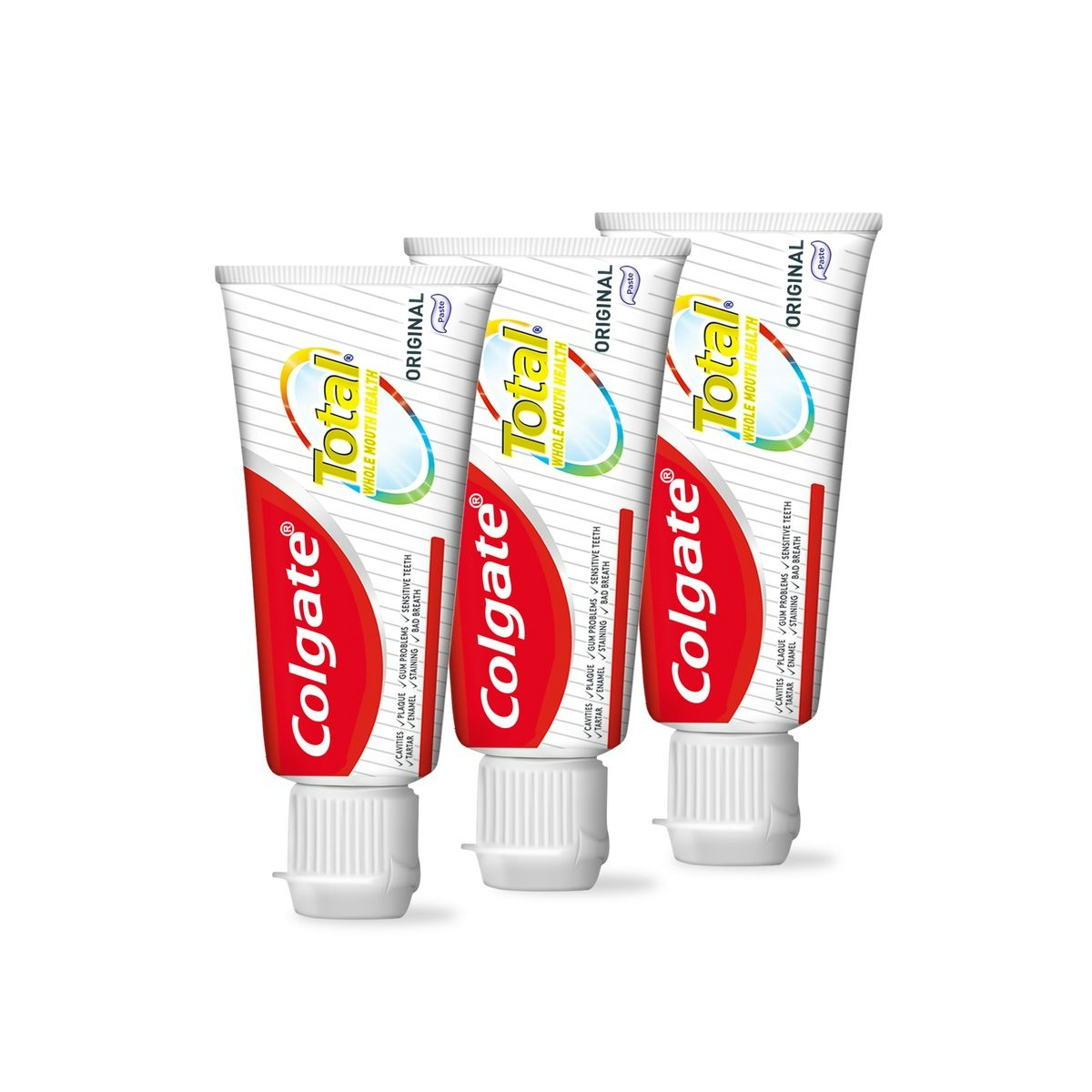 COLGATE Total pasta dentífrica original para viaje pack 3 x 19 ml