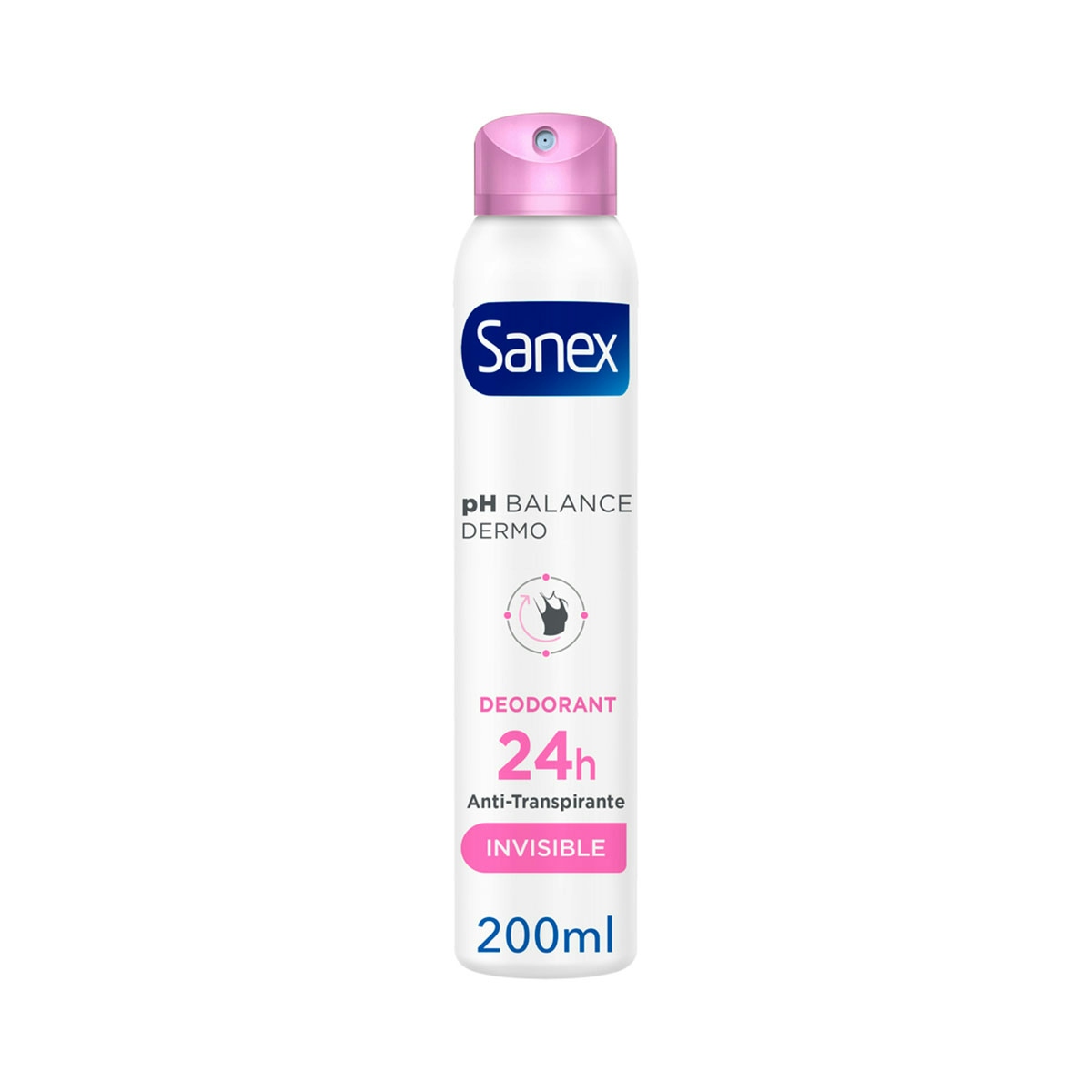 Desodorante spray Sanex pH Balance Dermo Invisible protección 24h 200ml
