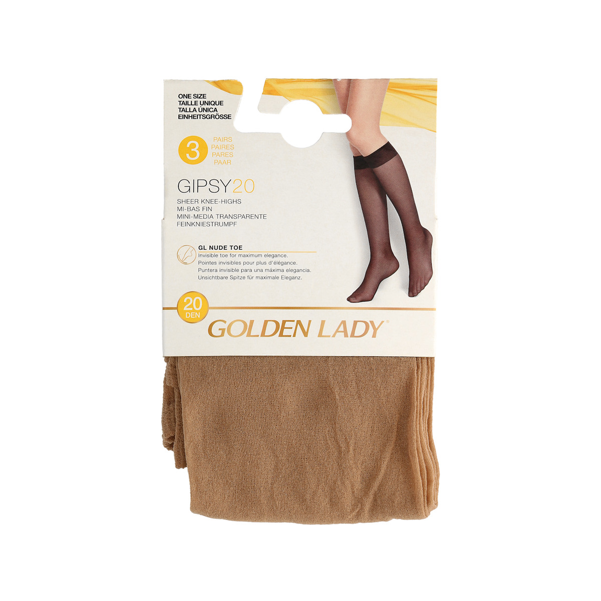 Imagen de MinimeDía Transparente Golden Lady Gipsy 20D Melon Tu 3 Pares