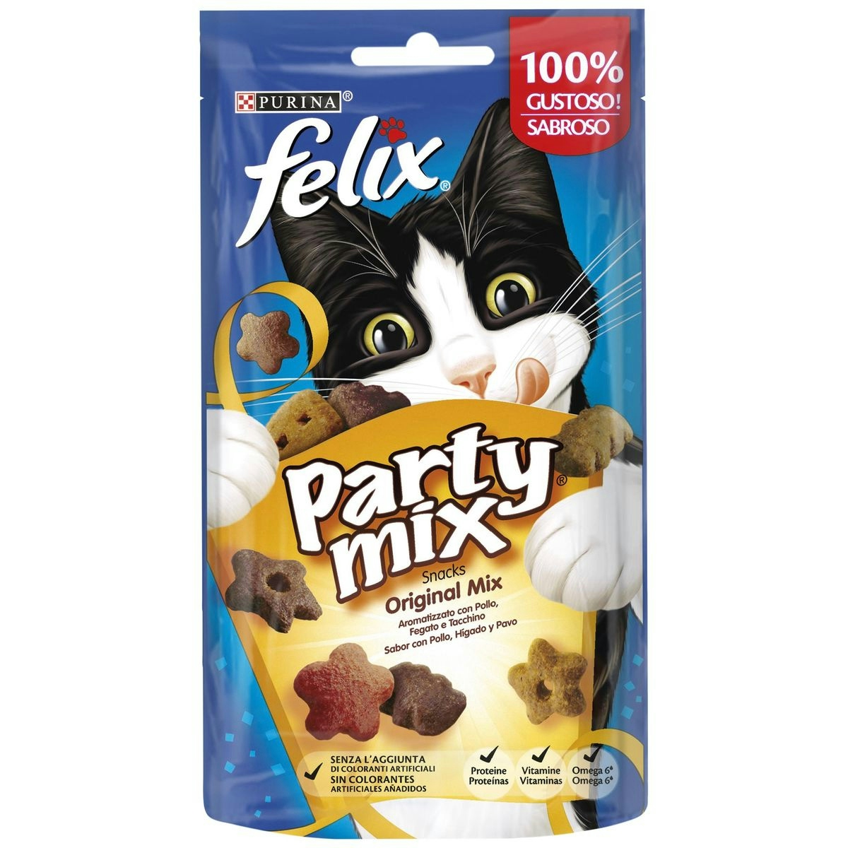Snack para gatos FELIX party mix original bolsa 60 gr