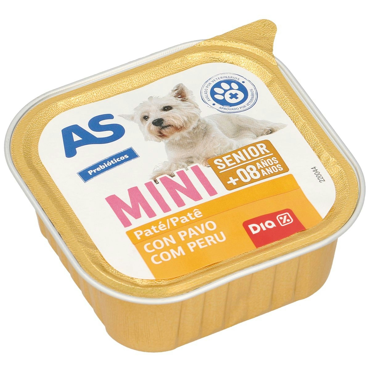 Alimento perros senior AS con pavo tarrina 150 gr
