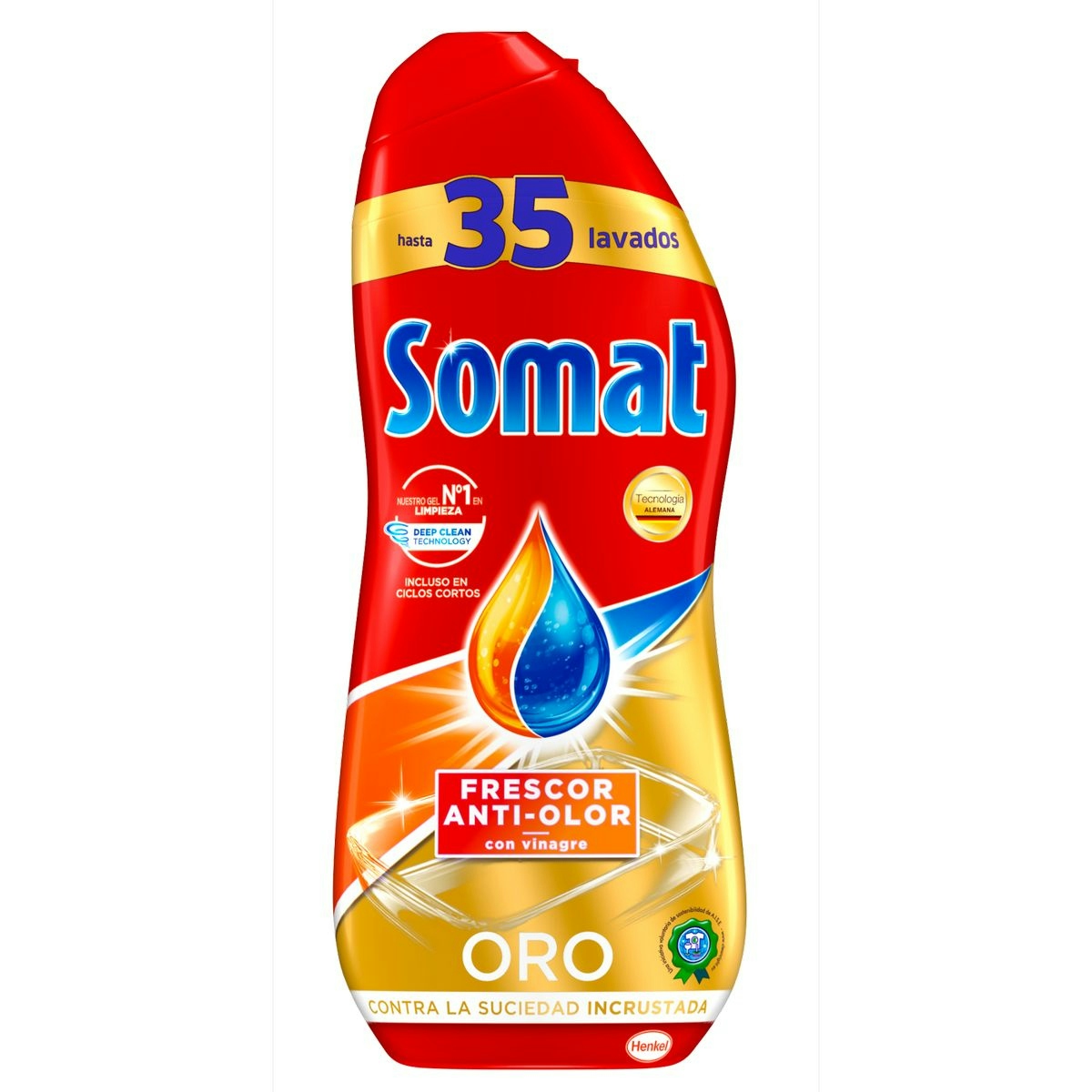 Lavavajillas máquina SOMAT oro gel con vinagre bote 35 lv
