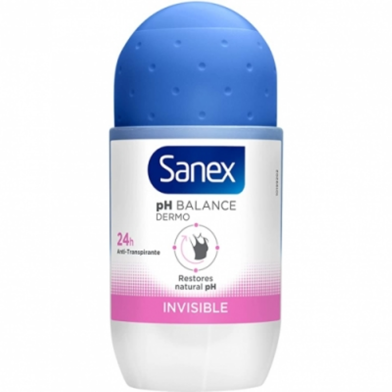 Desodorante dermo invisible SANEX roll on 50 ml