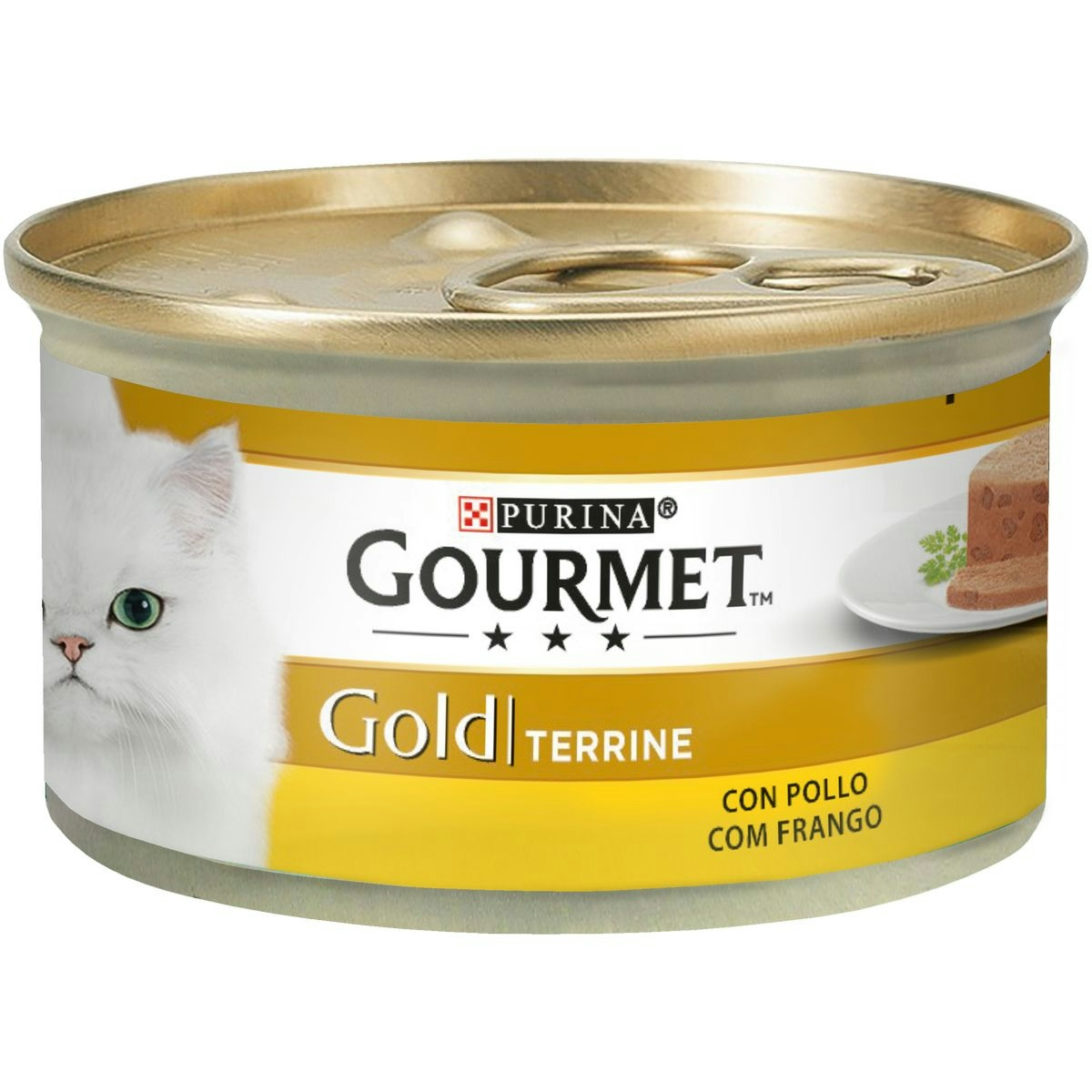 Alimento gatos GOURMET con pollo tarro 85 gr