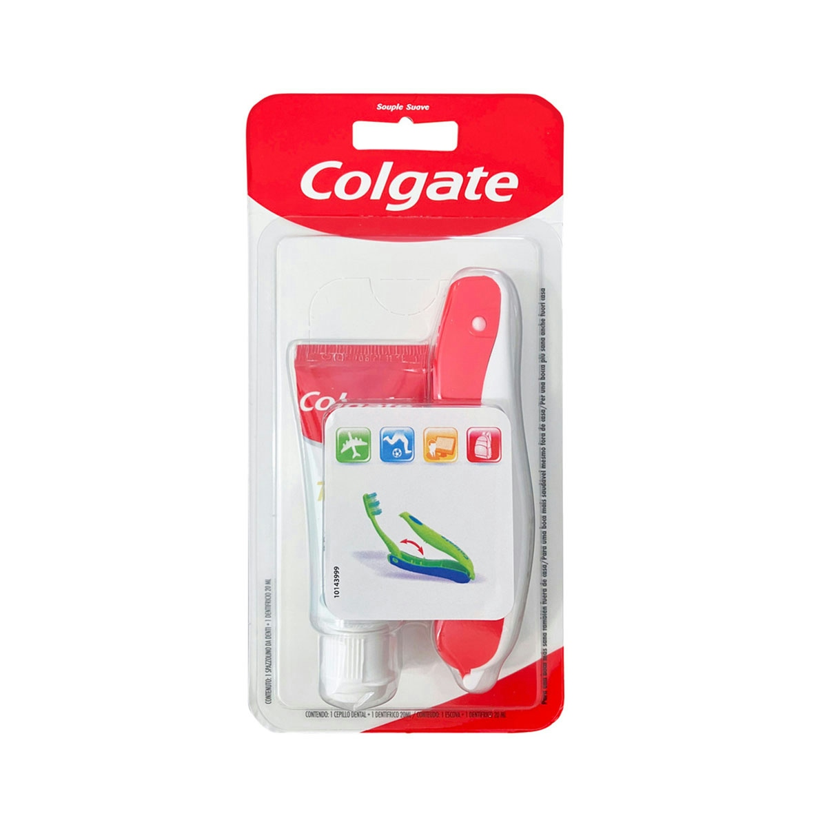 Colgate Kit de Viaje Portátil Cepillo dental suave + Pasta de Dientes Colgate Total 20ml