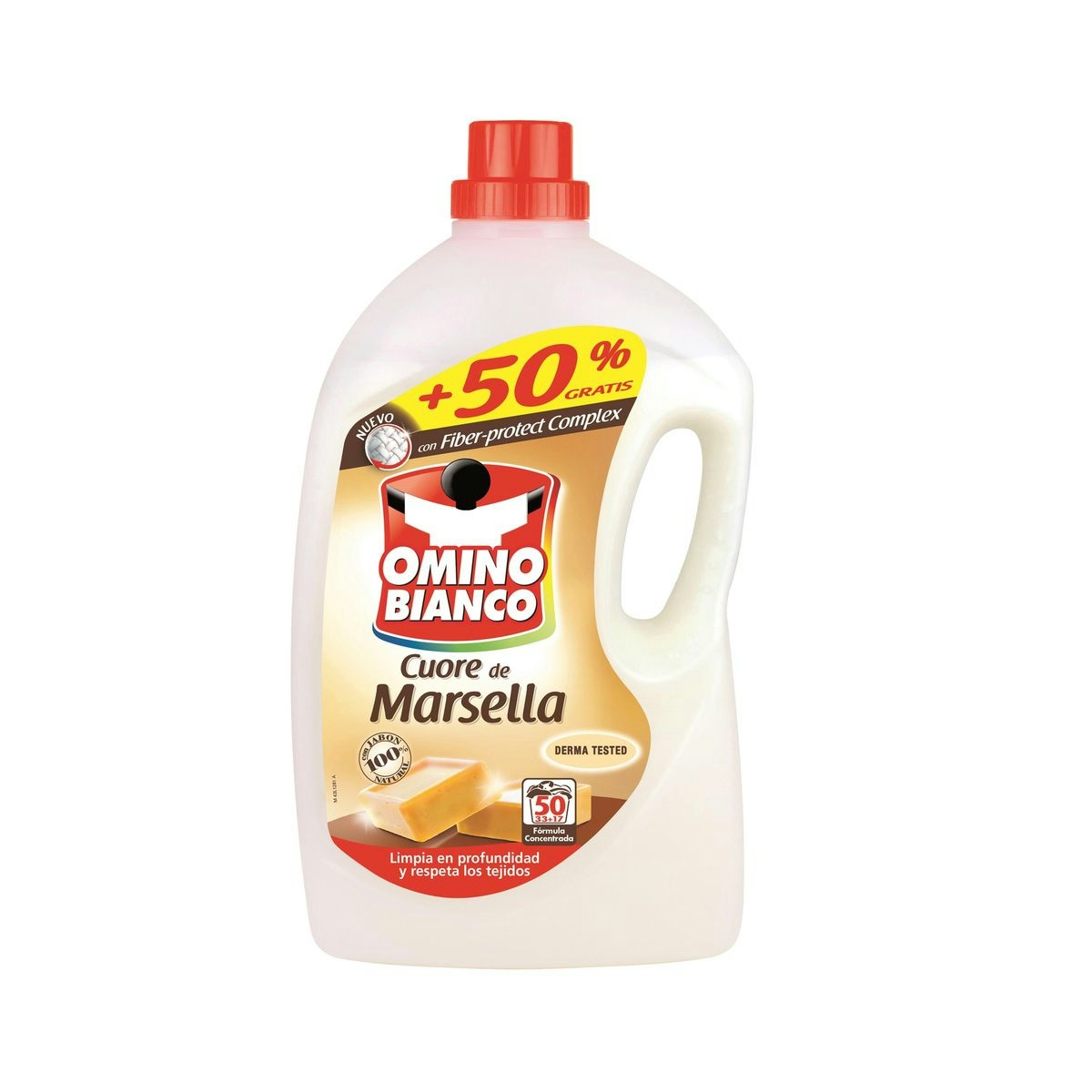 Detergente máquina OMINO BIANCO líquido marsella botella 50 lv