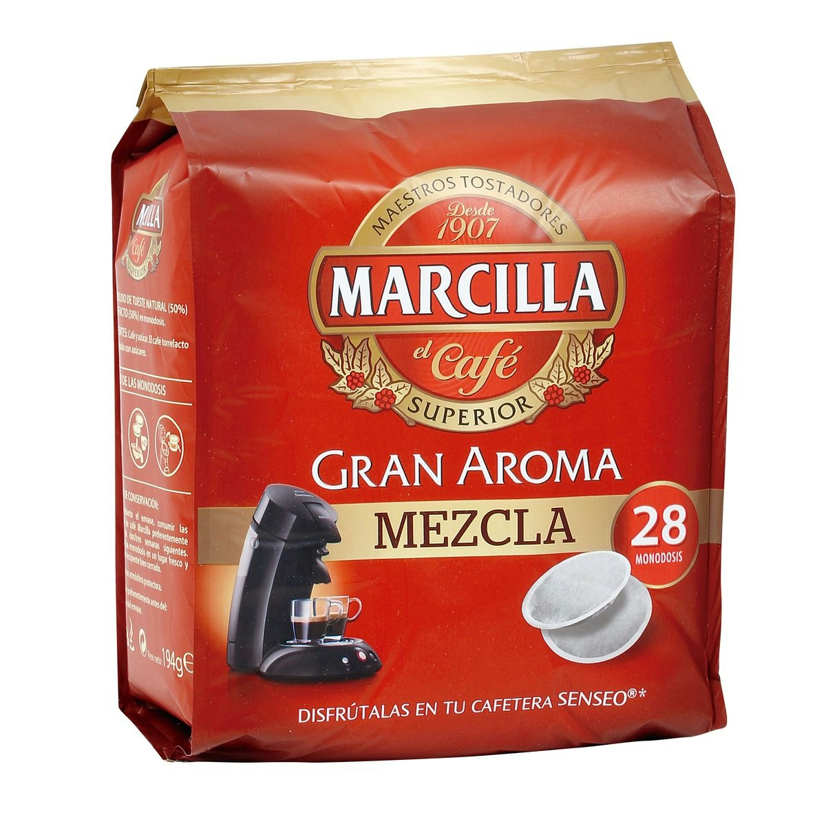 Café fuerte MARCILLA gran aroma estuche 28x194 gr