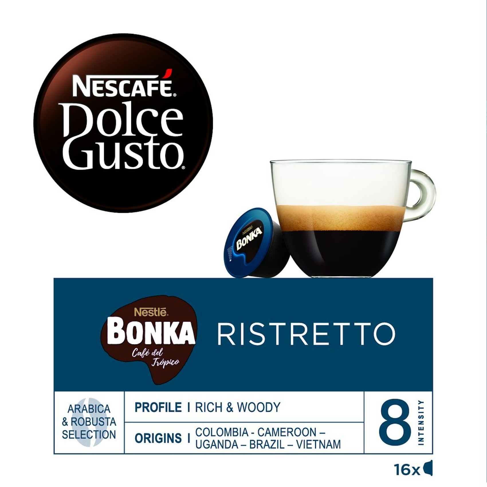 Cápsulas de café DOLCE GUSTO Bonka 16 cápsulas caja 112 gr