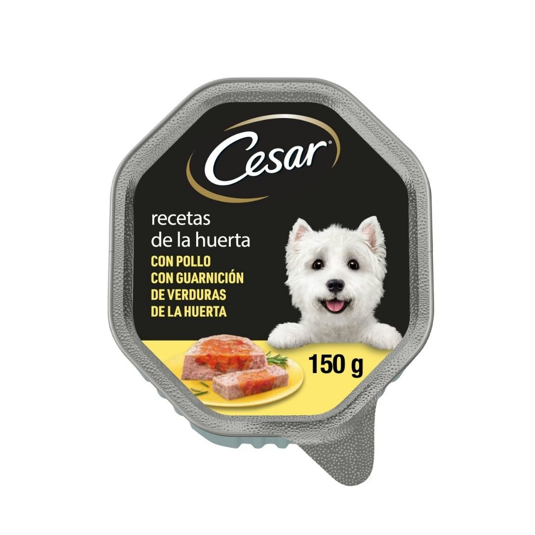 Selección de la huerta CESAR alimento perros pollo tarrina 150 gr