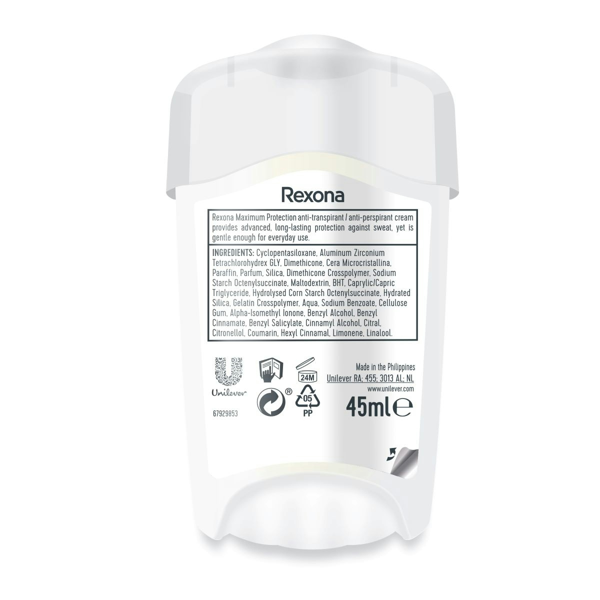 Crema desodorante REXONA maximum protection clean scent 45 ml