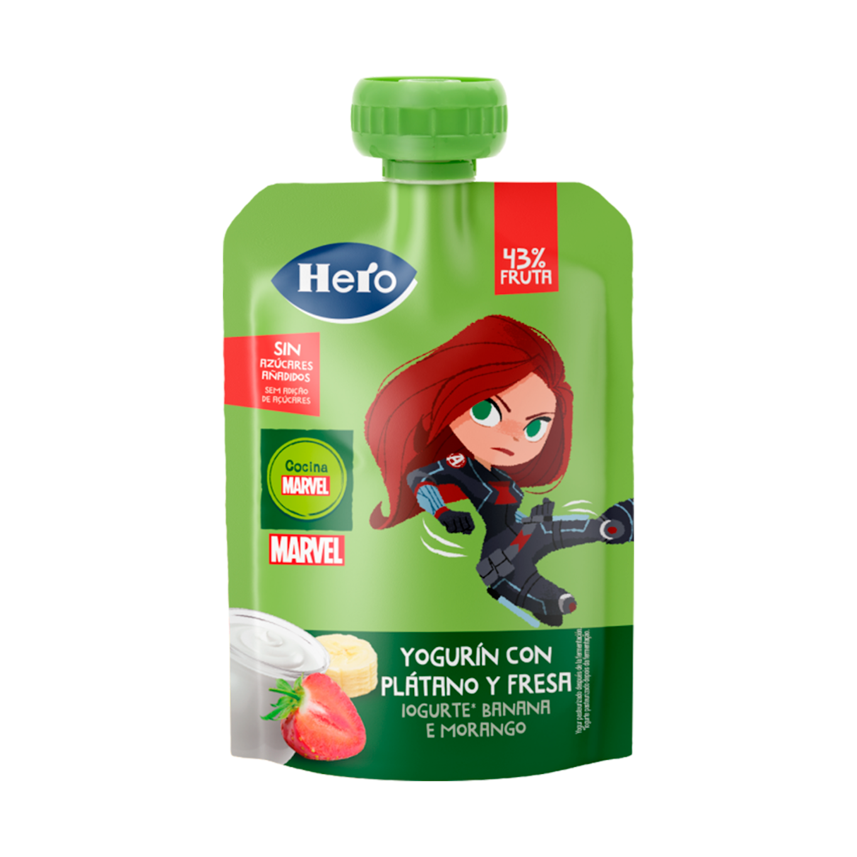 Potitos supermerienda HERO Nanos yogur plátano y fresa 100 gr 0