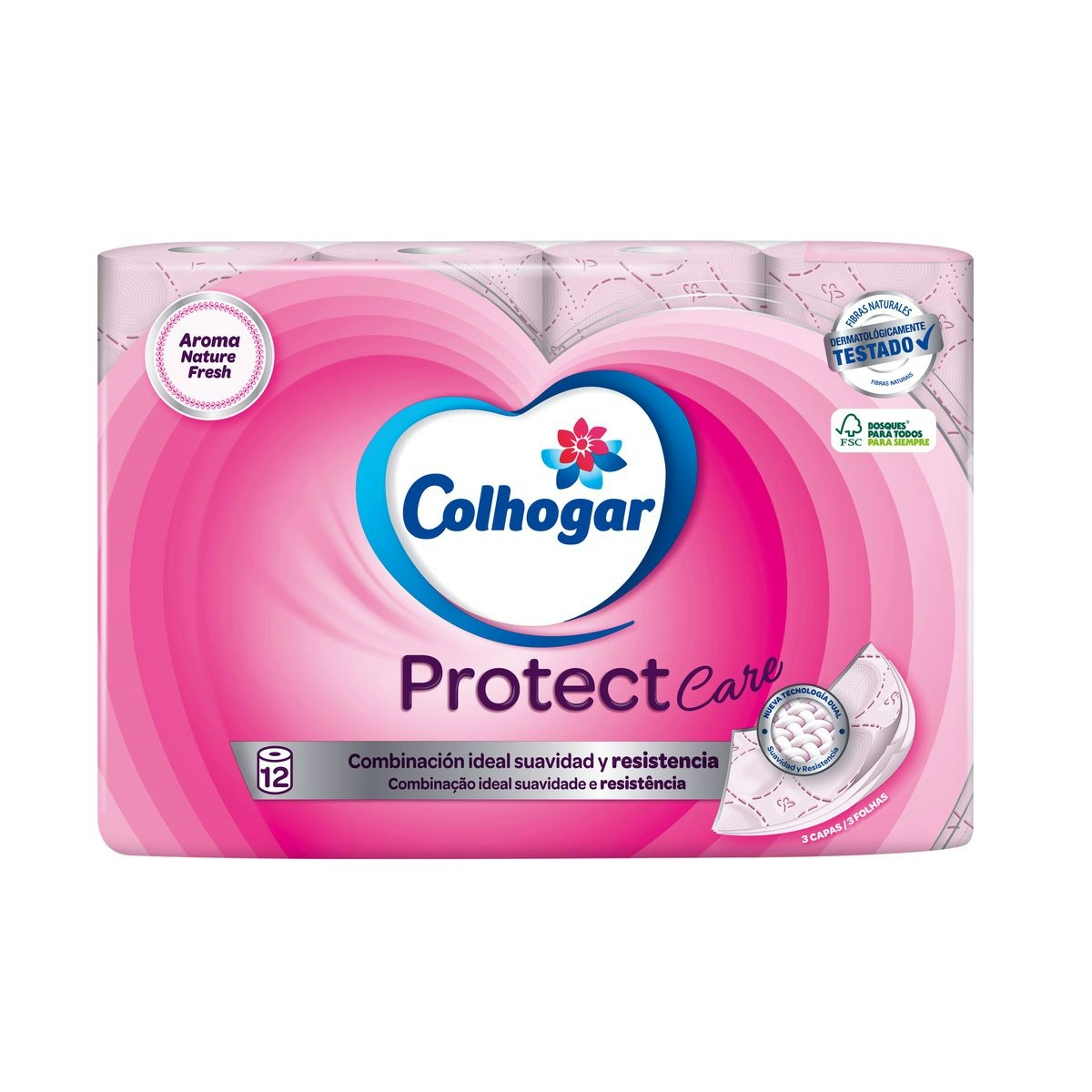 Papel higiénico COLHOGAR protect paquete 12 uds