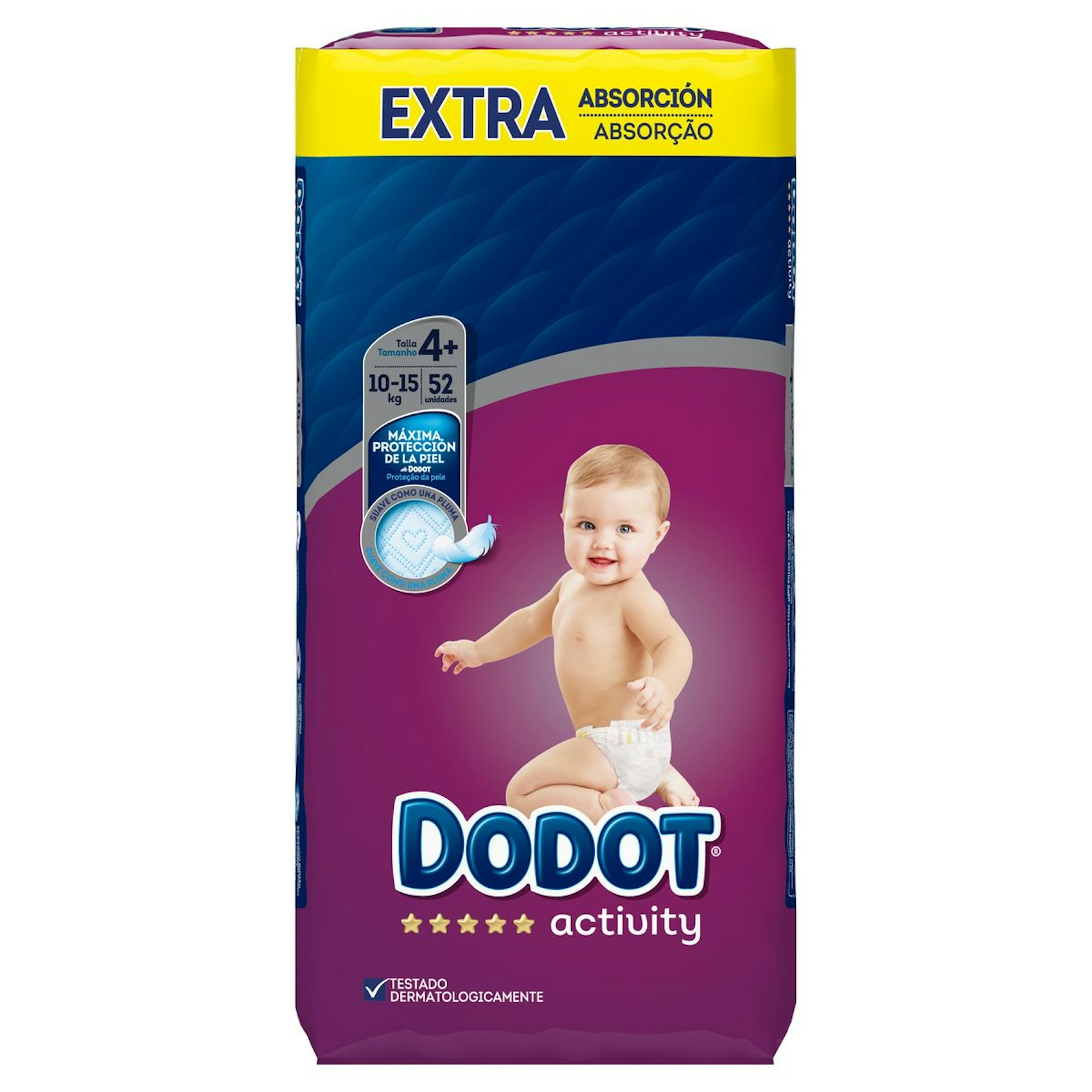 Pañales Extra Absorción 10-15 Kgs Talla 4+ Dodot Activity 52 Uds