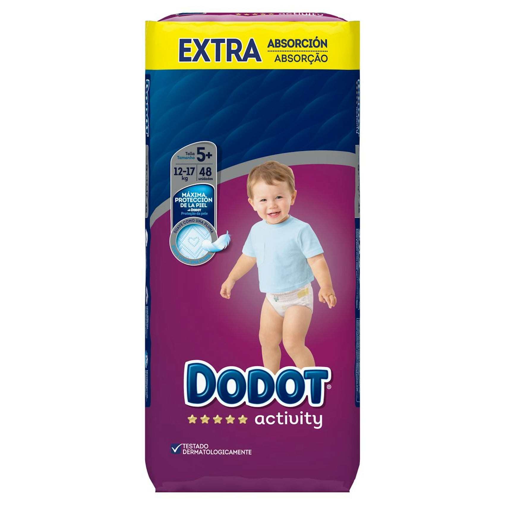 Pañales Extra Absorción 12-17 Kgs Talla 5+ Dodot Activity 48 Uds