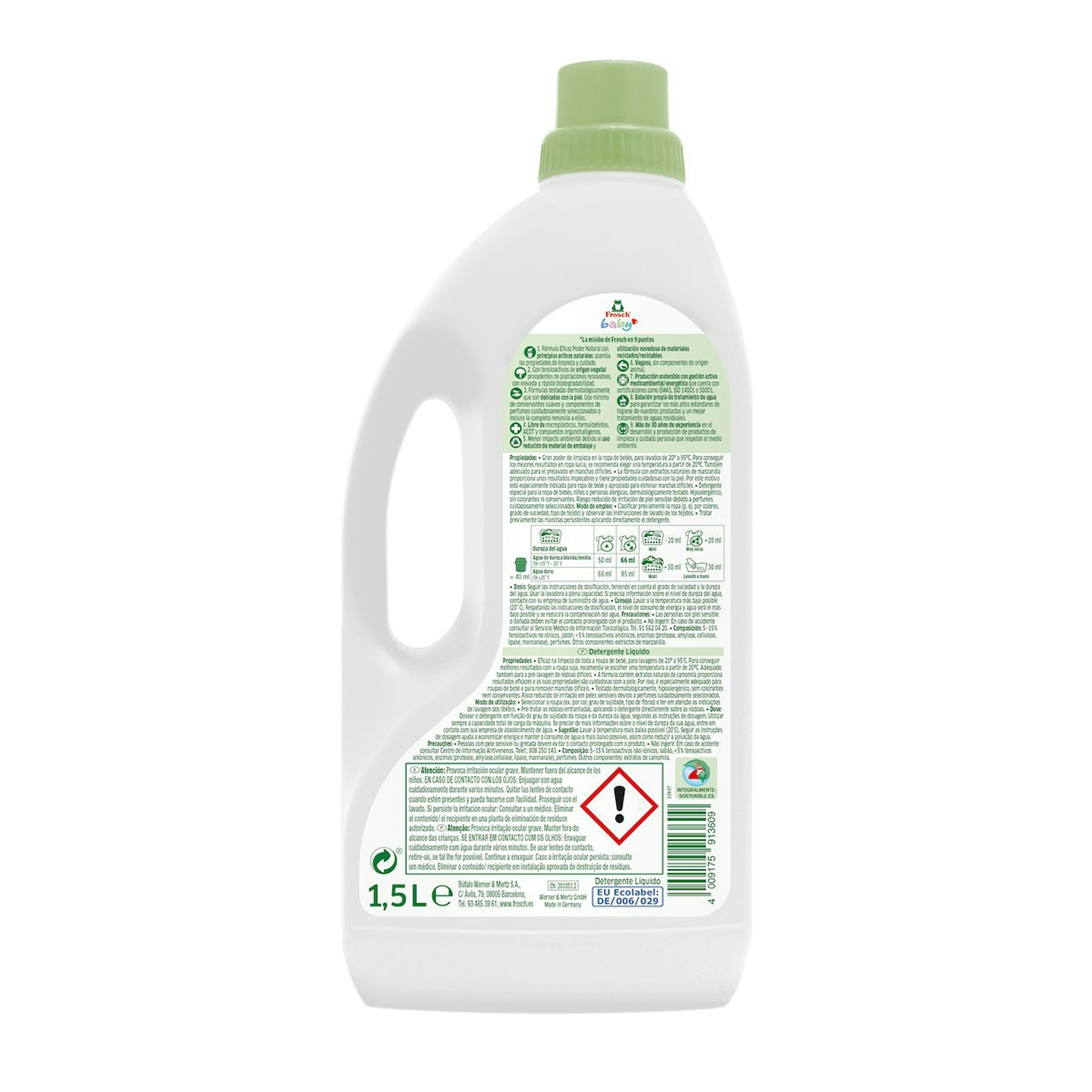 Detergente máquina FROSCH Baby líquido ecológico botella 1,5 lt