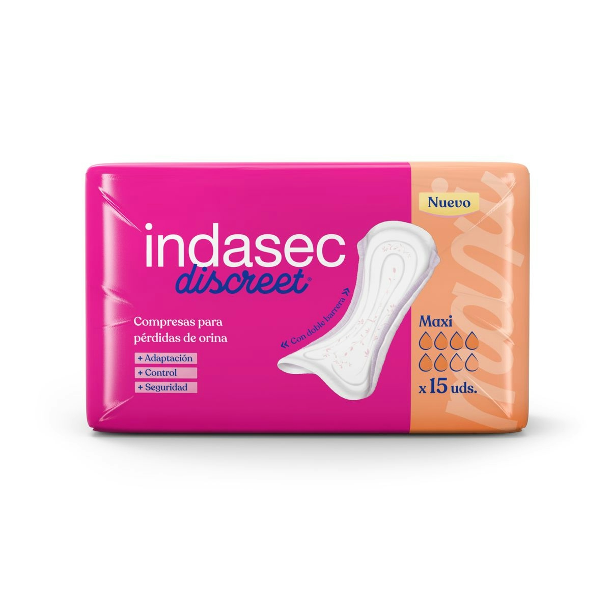 Compresas de incontinencia INDASEC maxi bolsa 15 uds