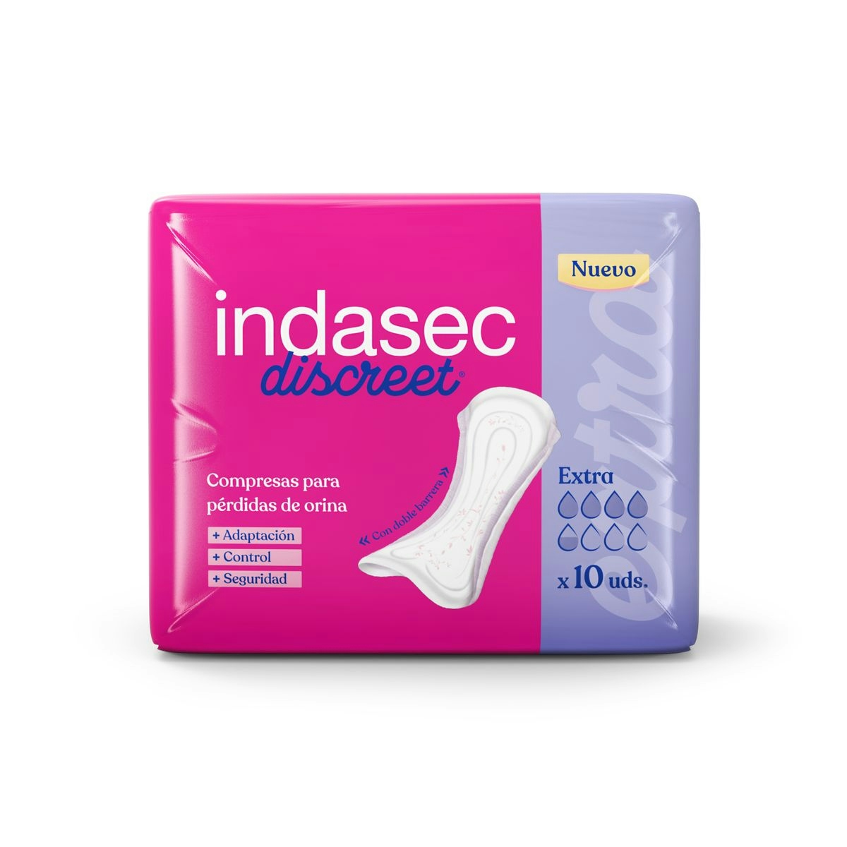 Compresas de incontinencia INDASEC extra paquete 10 uds