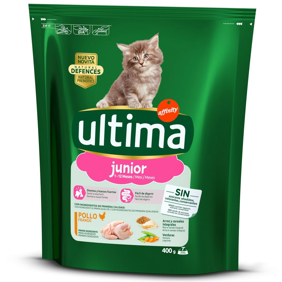 Alimento para gatos junior ULTIMA bolsa 400 gr