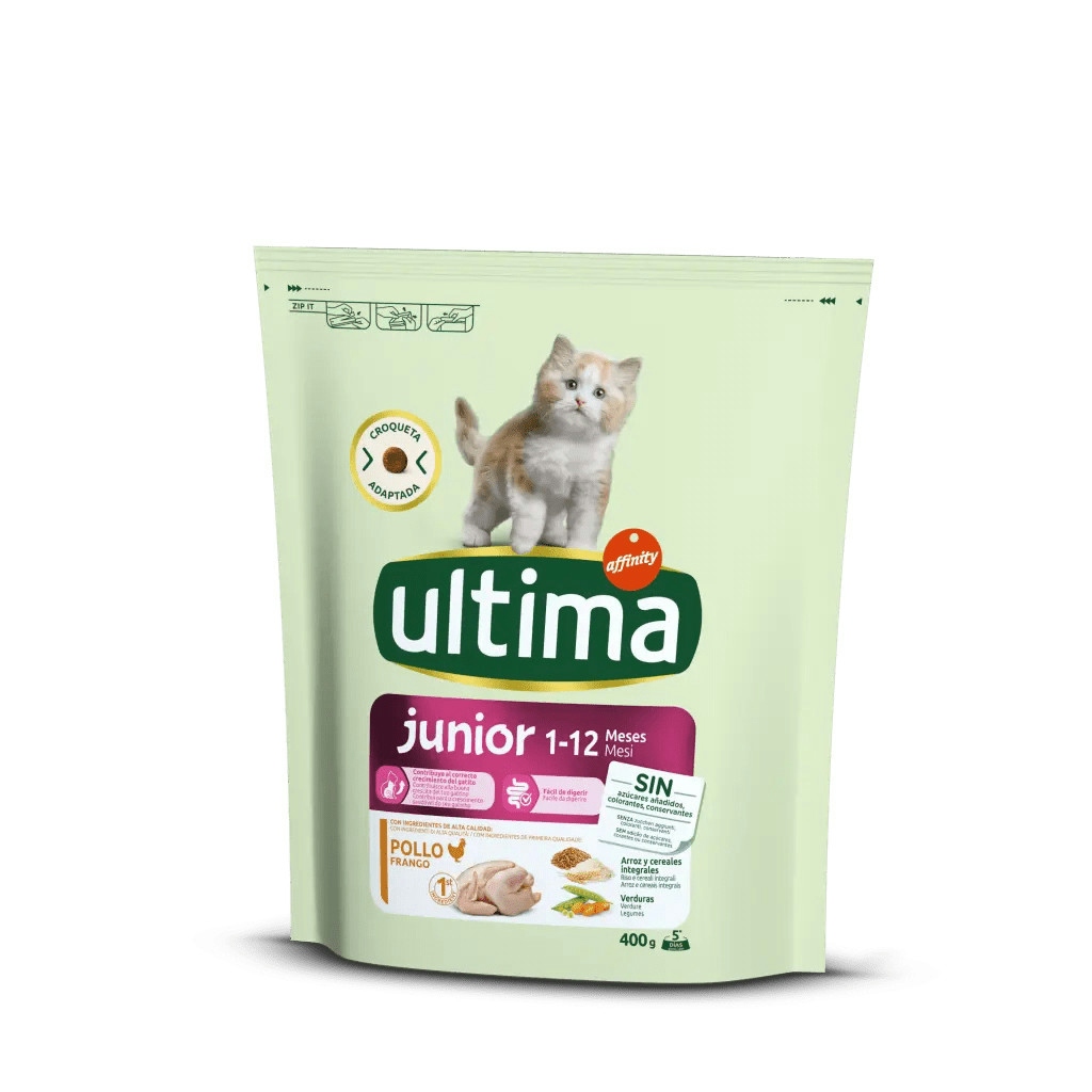 Alimento para gatos junior ULTIMA bolsa 400 gr