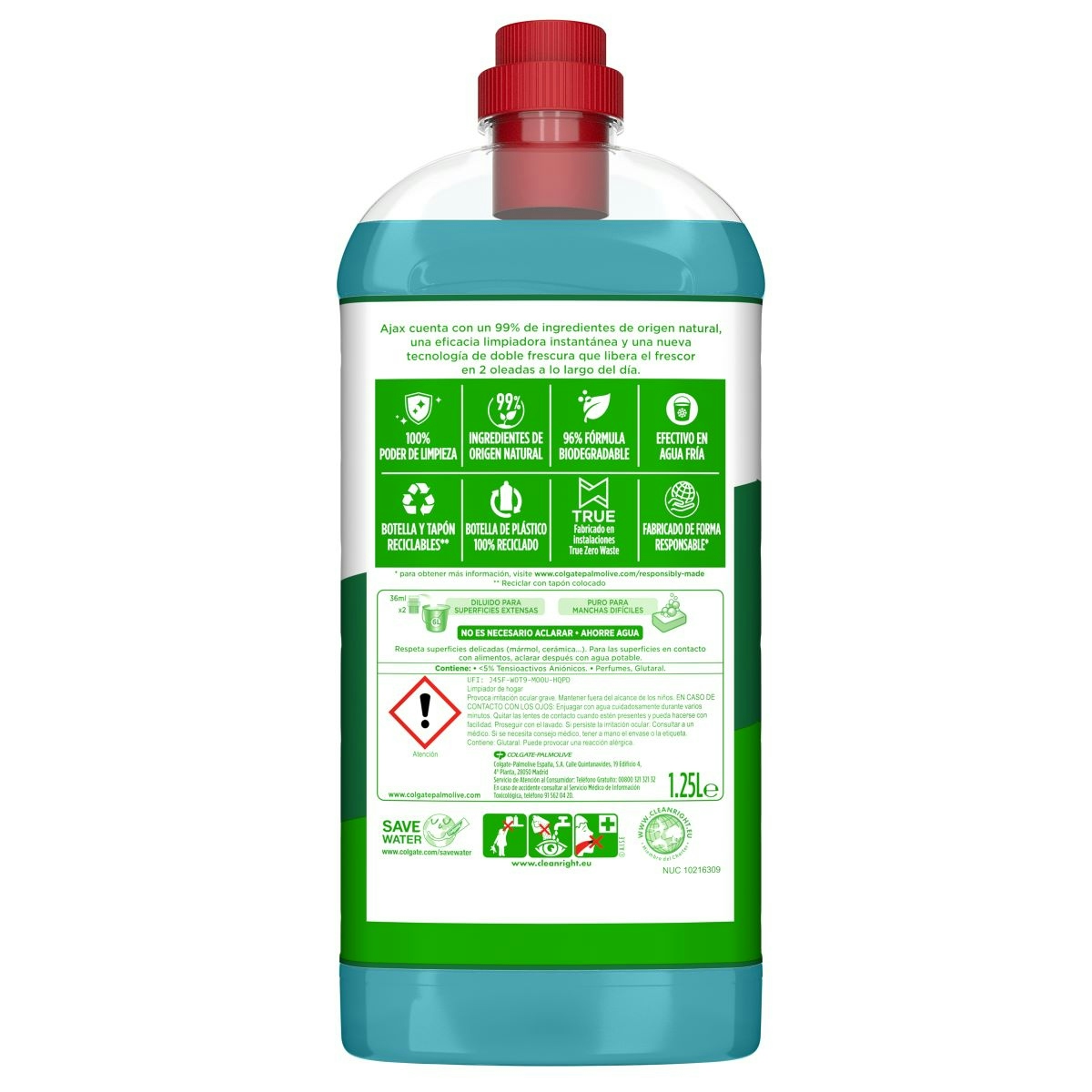 Limpiador pino AJAX botella 1.25 lt