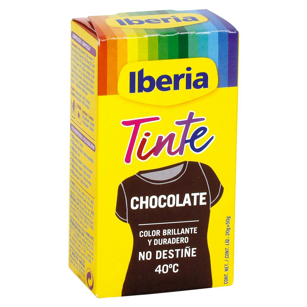 Tinte color chocolate IBERIA no destiñe a 40º C caja 1 ud