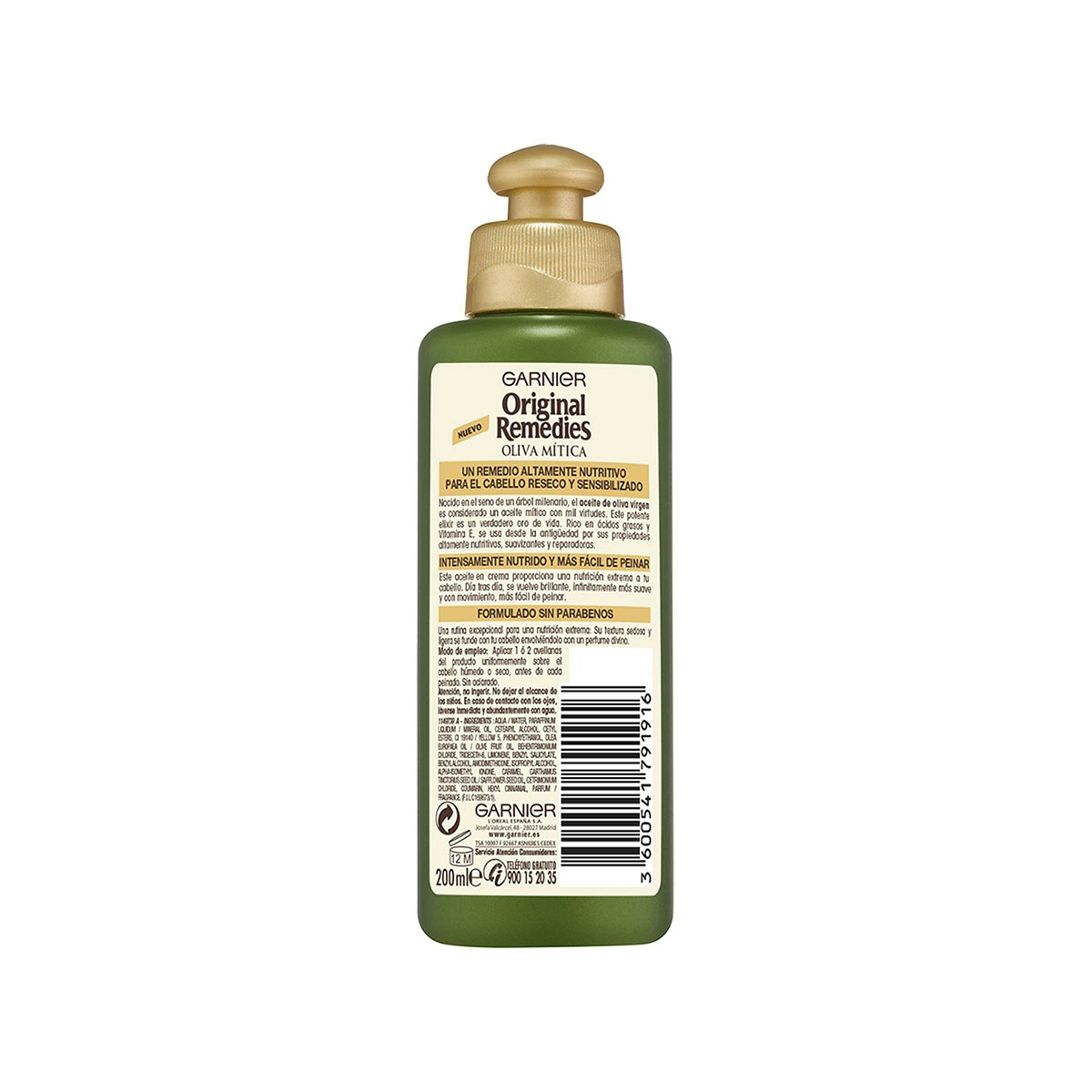 Aceite en crema Oliva Mítica ORIGINAL REMEDIES para cabello seco bote 200 ml