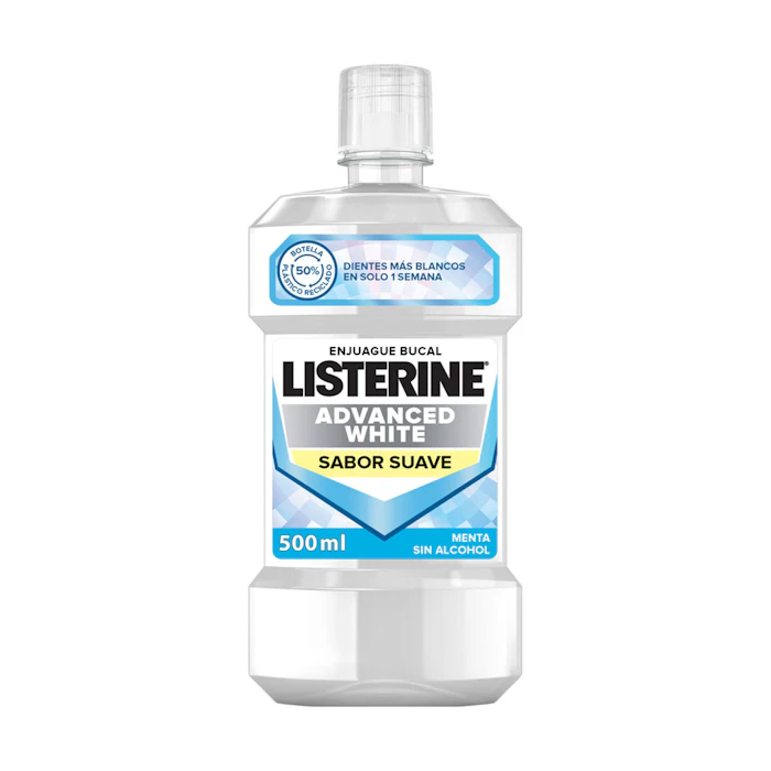 Enjuague Bucal Avanced White Sabor Suave Listerine 500Ml