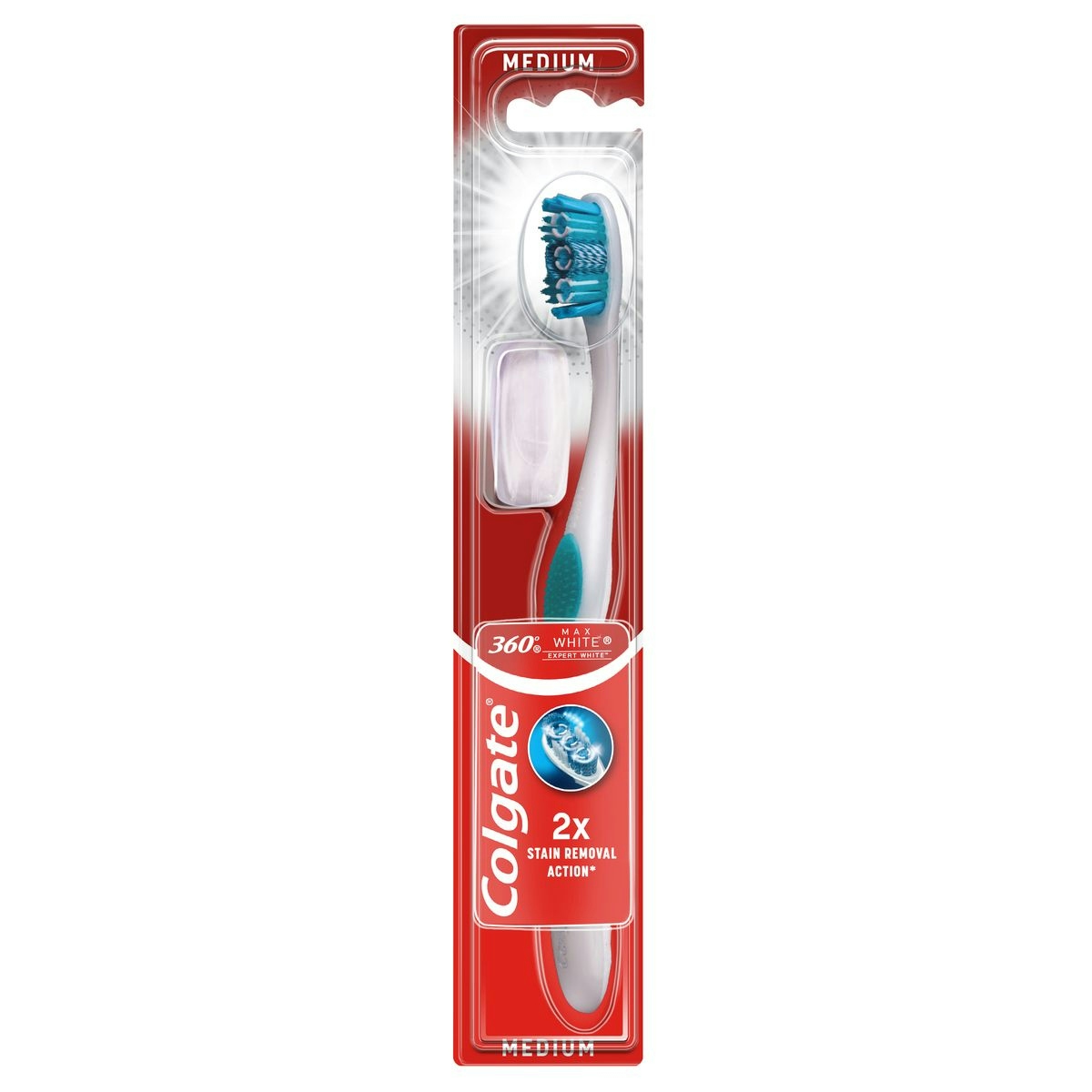 Cepillo de dientes COLGATE 360º max white medio blíster 1 ud