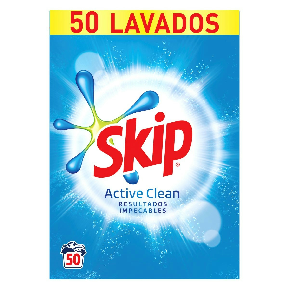 Detergente máquina SKIP polvo maleta 50 cacitos