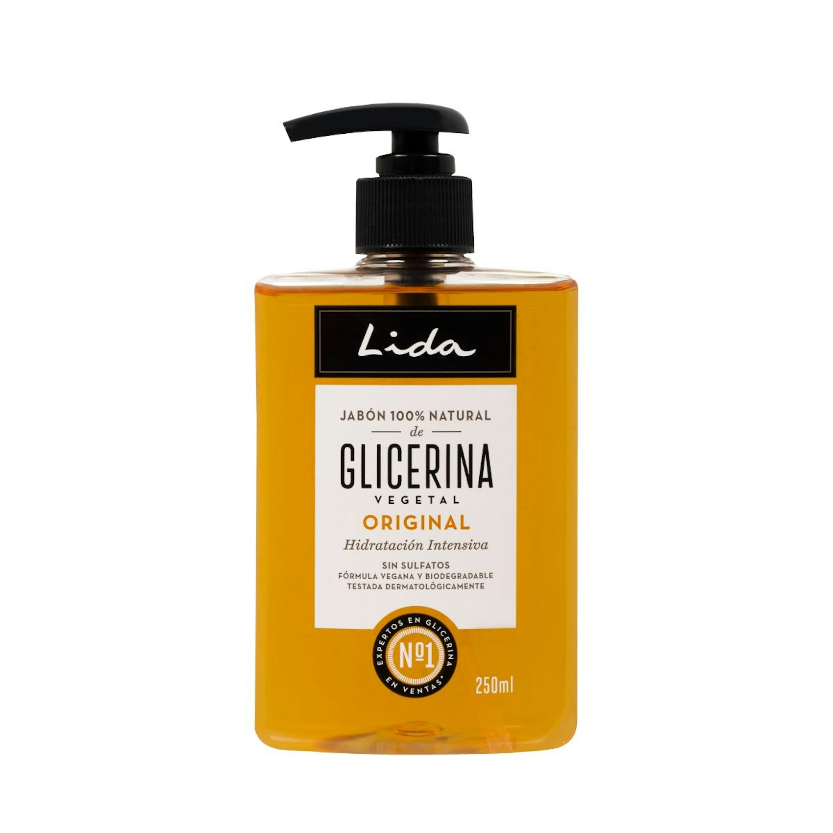Jabón líquido de manos LIDA 100% glicerina dosificador 250 ml
