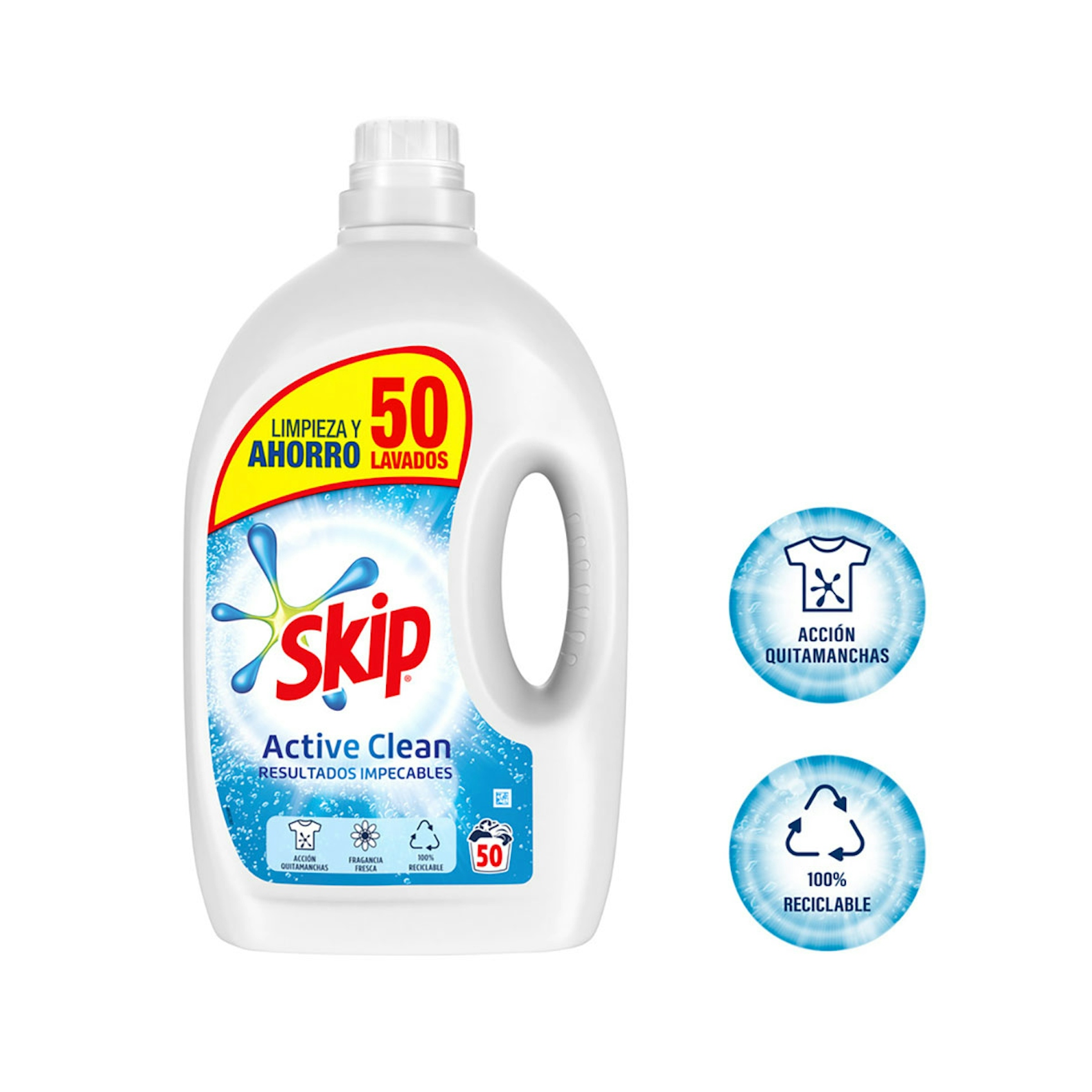 Detergente máquina SKIP líquido botella 50 lv