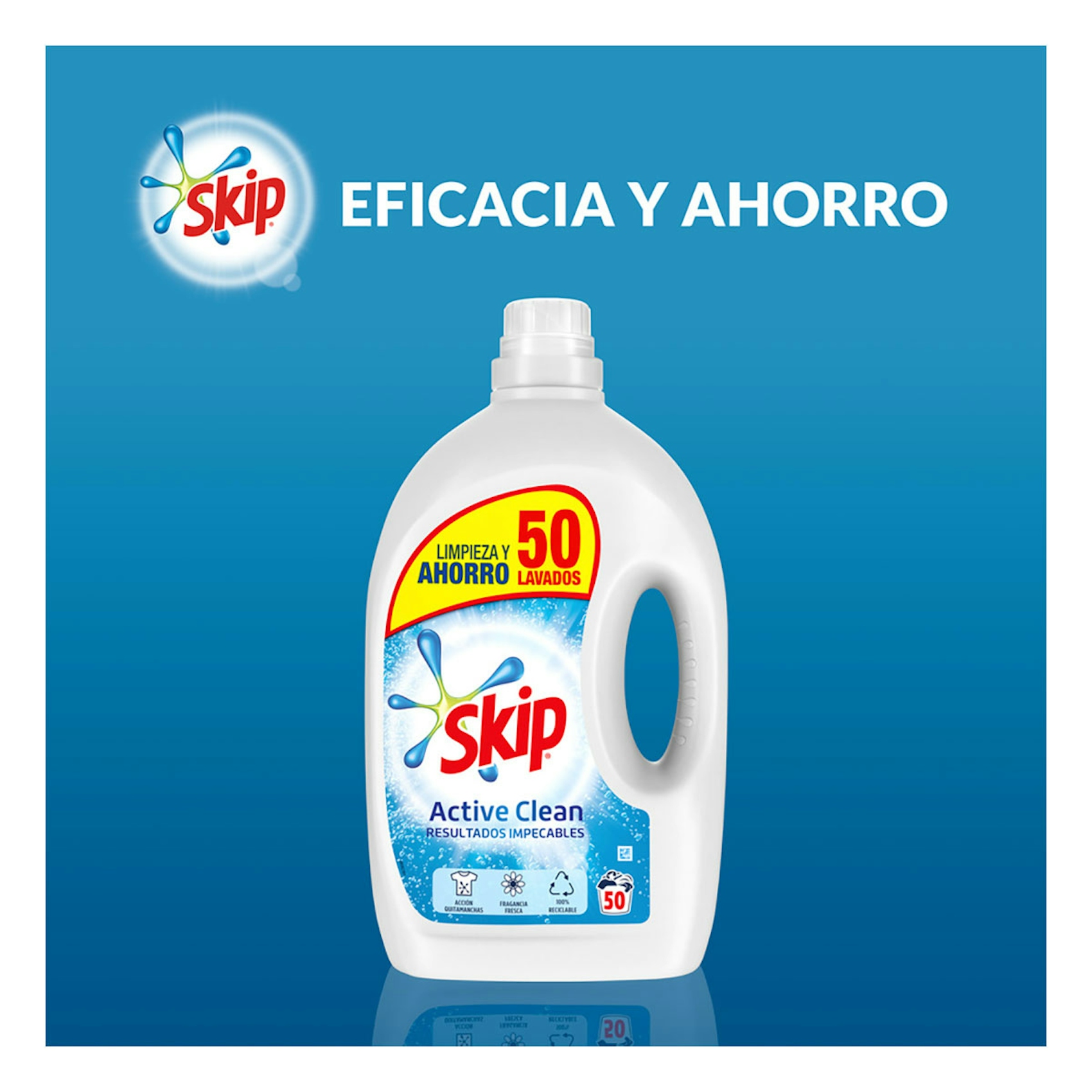 Detergente máquina SKIP líquido botella 50 lv