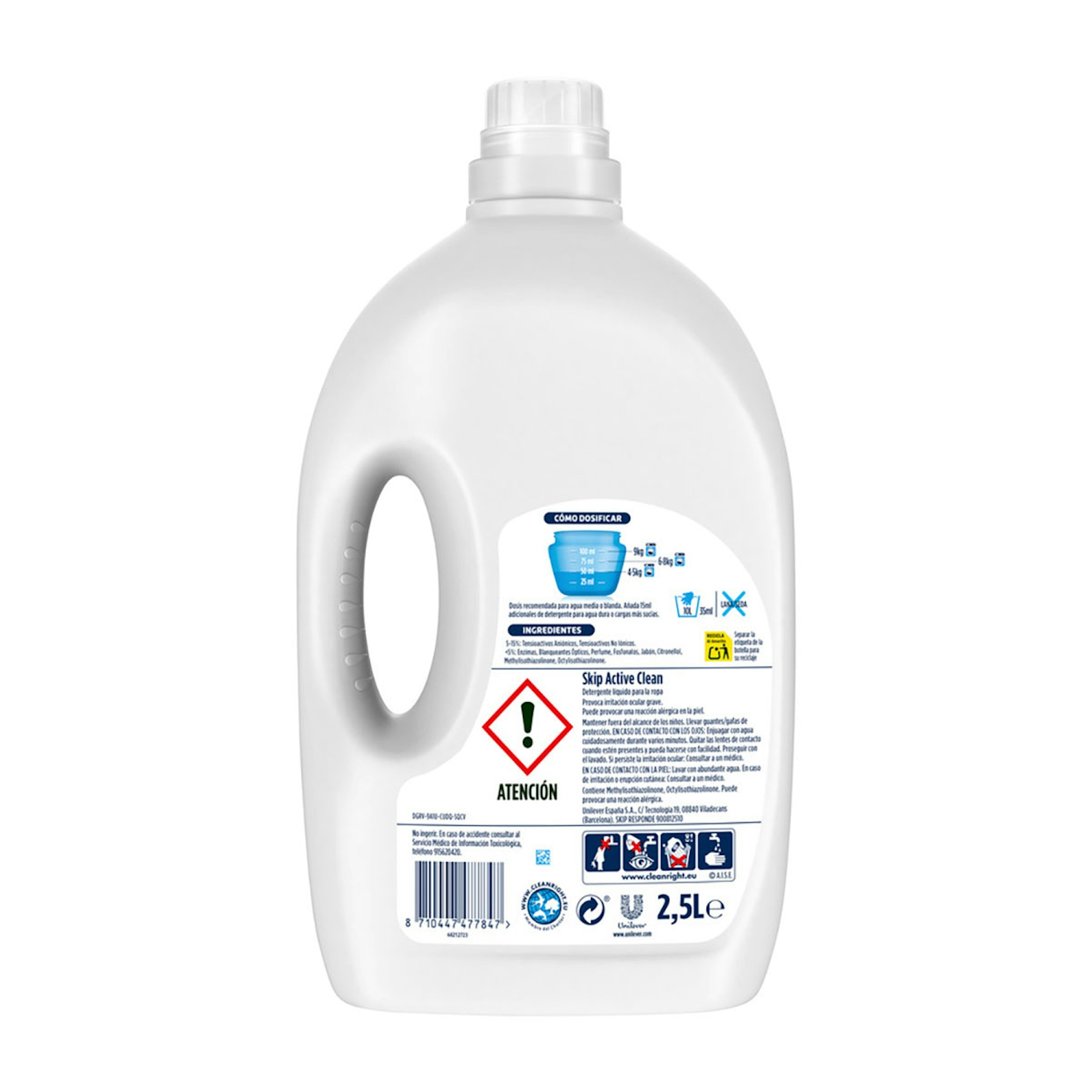 Detergente máquina SKIP líquido botella 50 lv