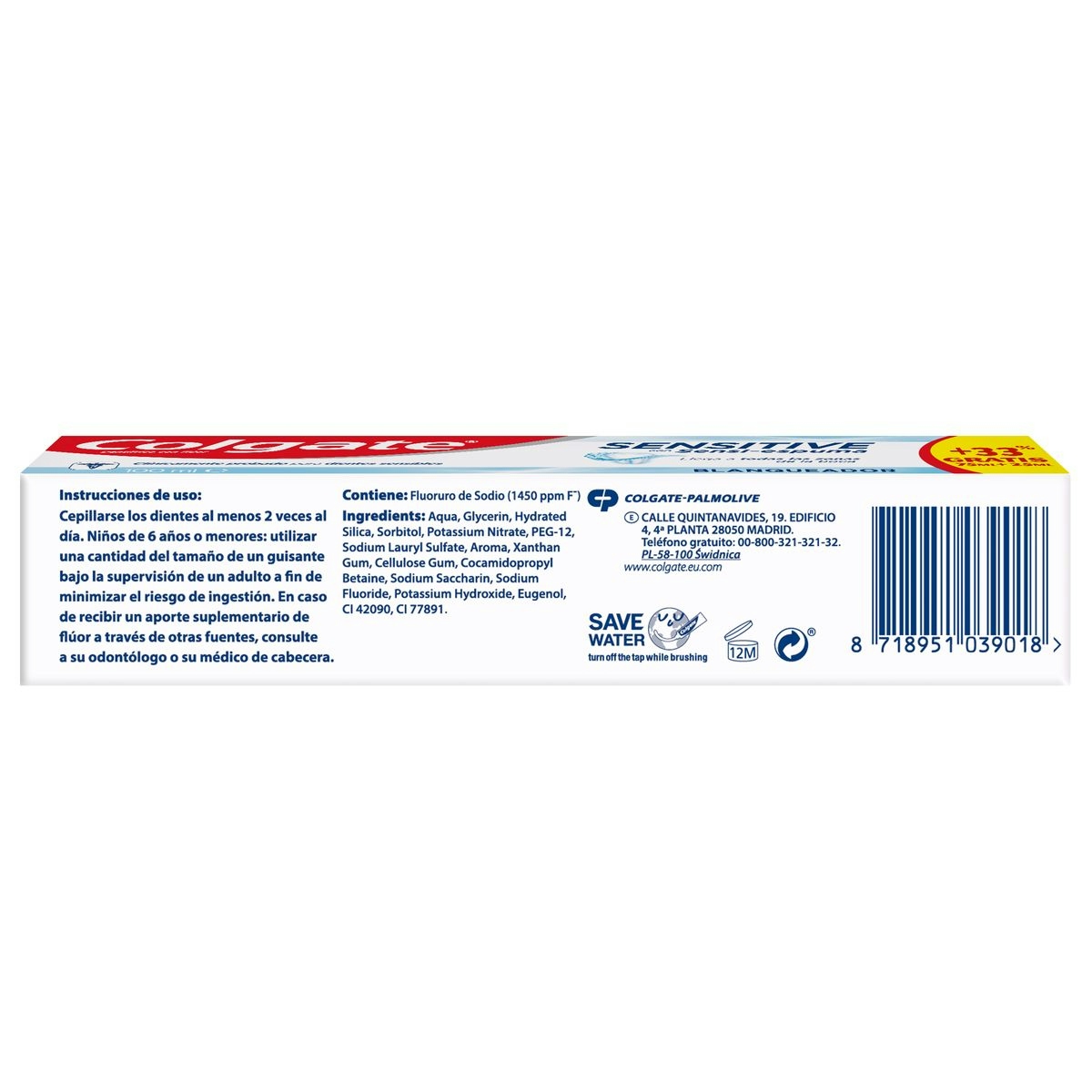 Pasta dentífrica COLGATE sensitive blanqueador tubo 75 ml