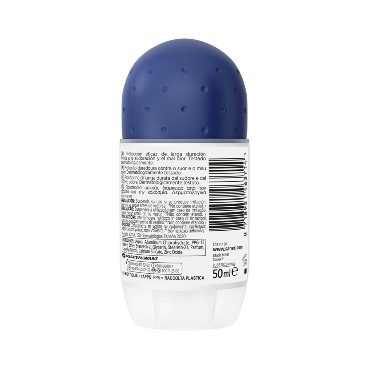 Desodorante roll-on para hombre Sanex Men Active Control 48h antitranspirante 50ml