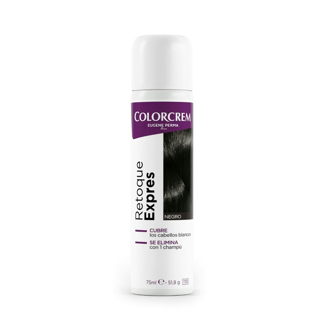Tinte negro COLORCREM retoca raíces express spray 75 ml