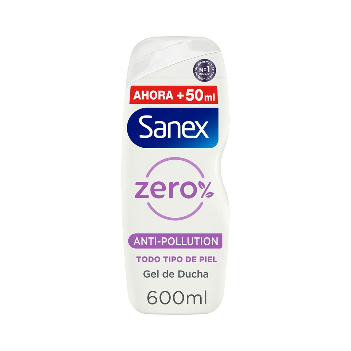 Gel de ducha o baño Sanex  Zero% Anti-Pollution con ingredientes esenciales 600ml