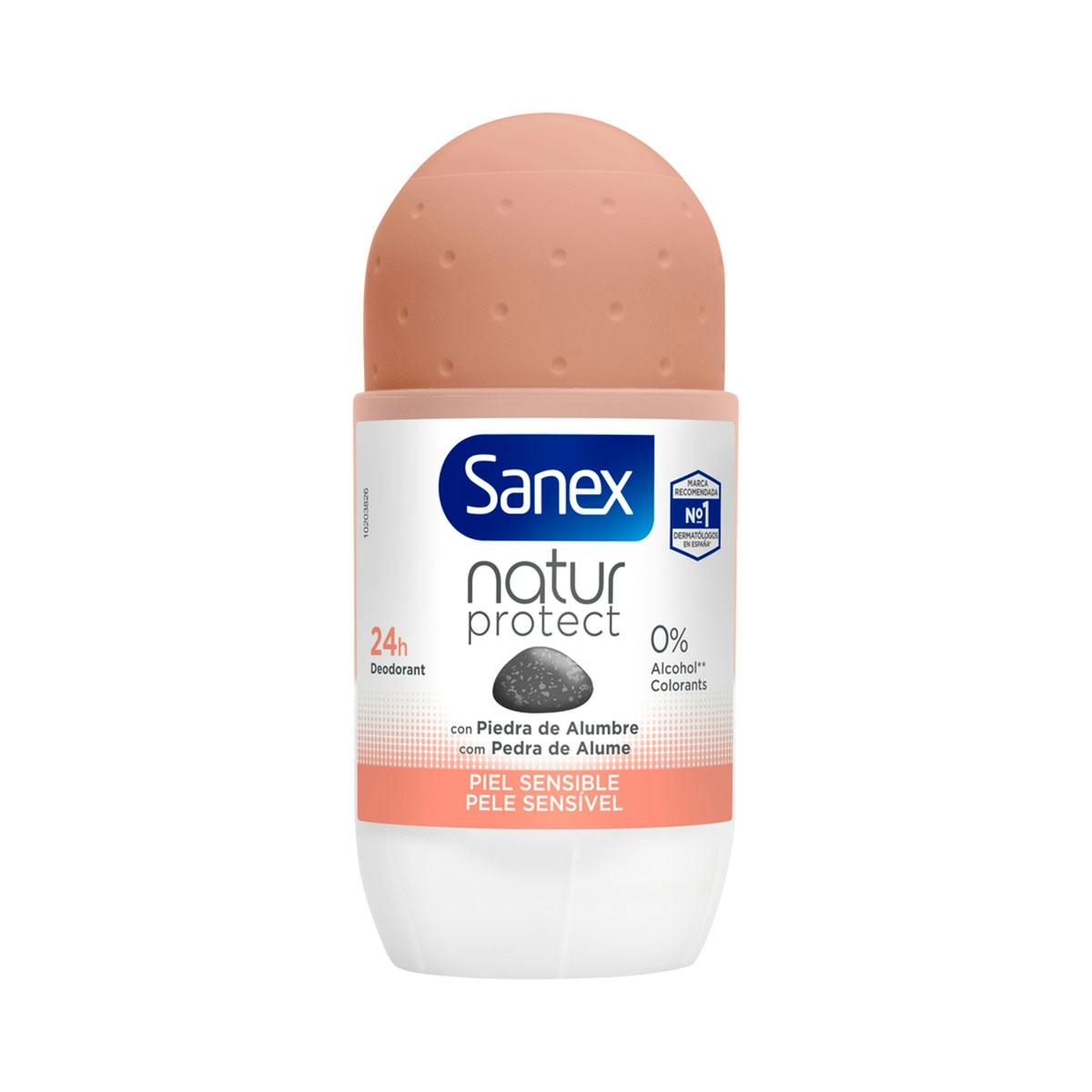 Desodorante roll-on Sanex Natur Protect piel sensible 24h con piedra de alumbre 50ml