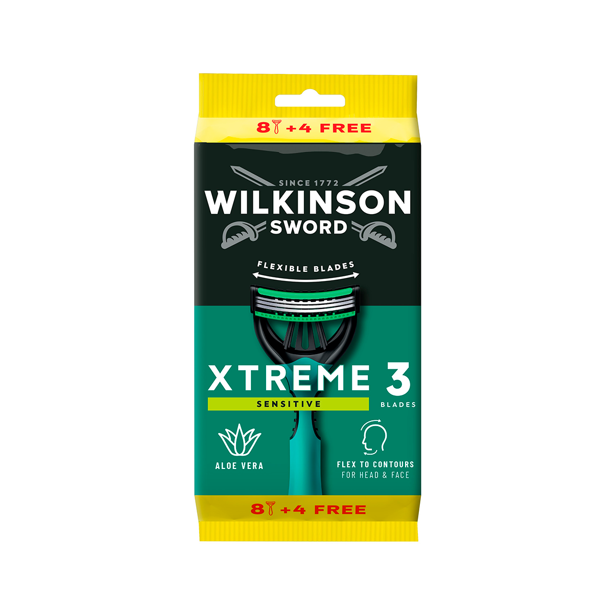 Imagen de Maquinilla Desechable Extreme 3 Sensitive Wilkinson 8+4 Uds