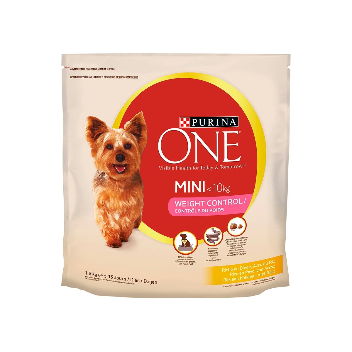 Alimento perro control de peso mini PURINA ONE 1,5 Kg