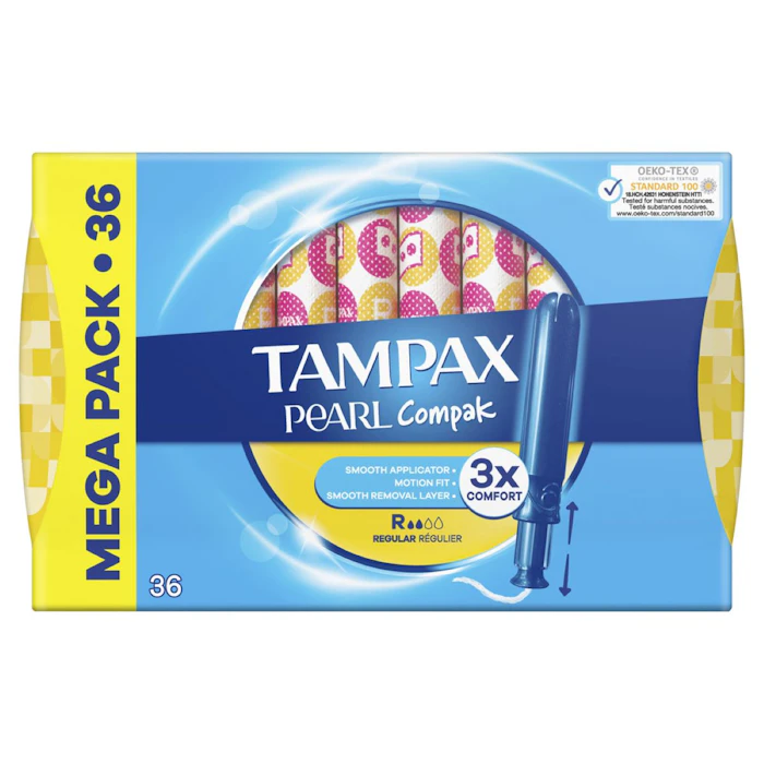 Tampones Con Aplicador Compak Pearl Regular Tampax 36 Uds