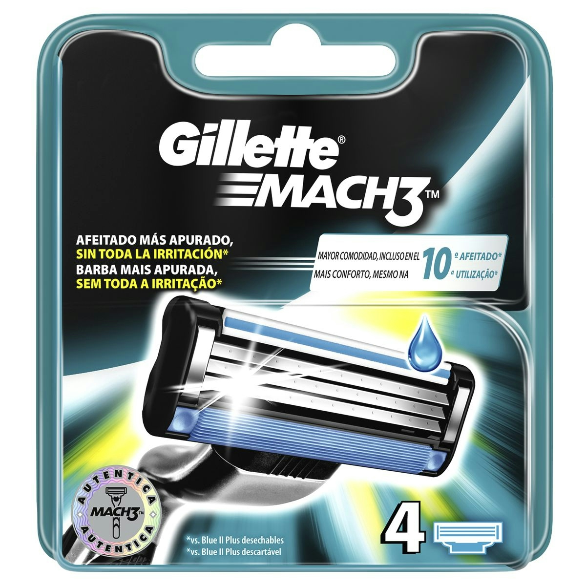 GILLETTE Mach3 maquinilla de afeitar recambio blíster 4 uds