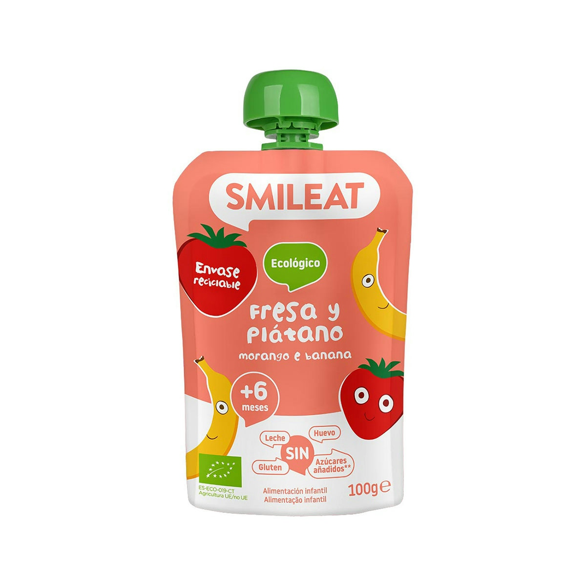 Pouch de frutas SMILEAT ecológico 100 gr