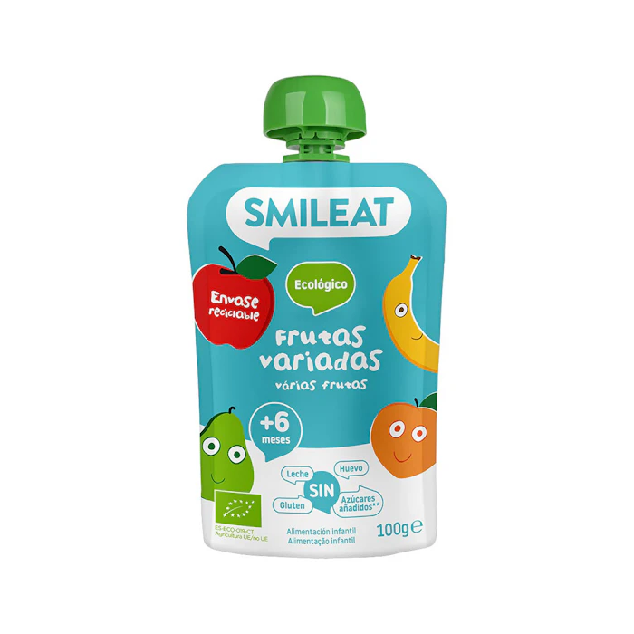 Pouch Frutas Variadas Smileat Ecológico 100 Gr