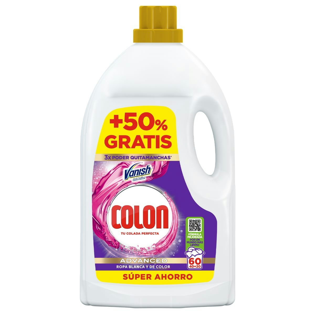 Detergente Gel Vanish Advance Colon 40 Dosis + 50% Gratis