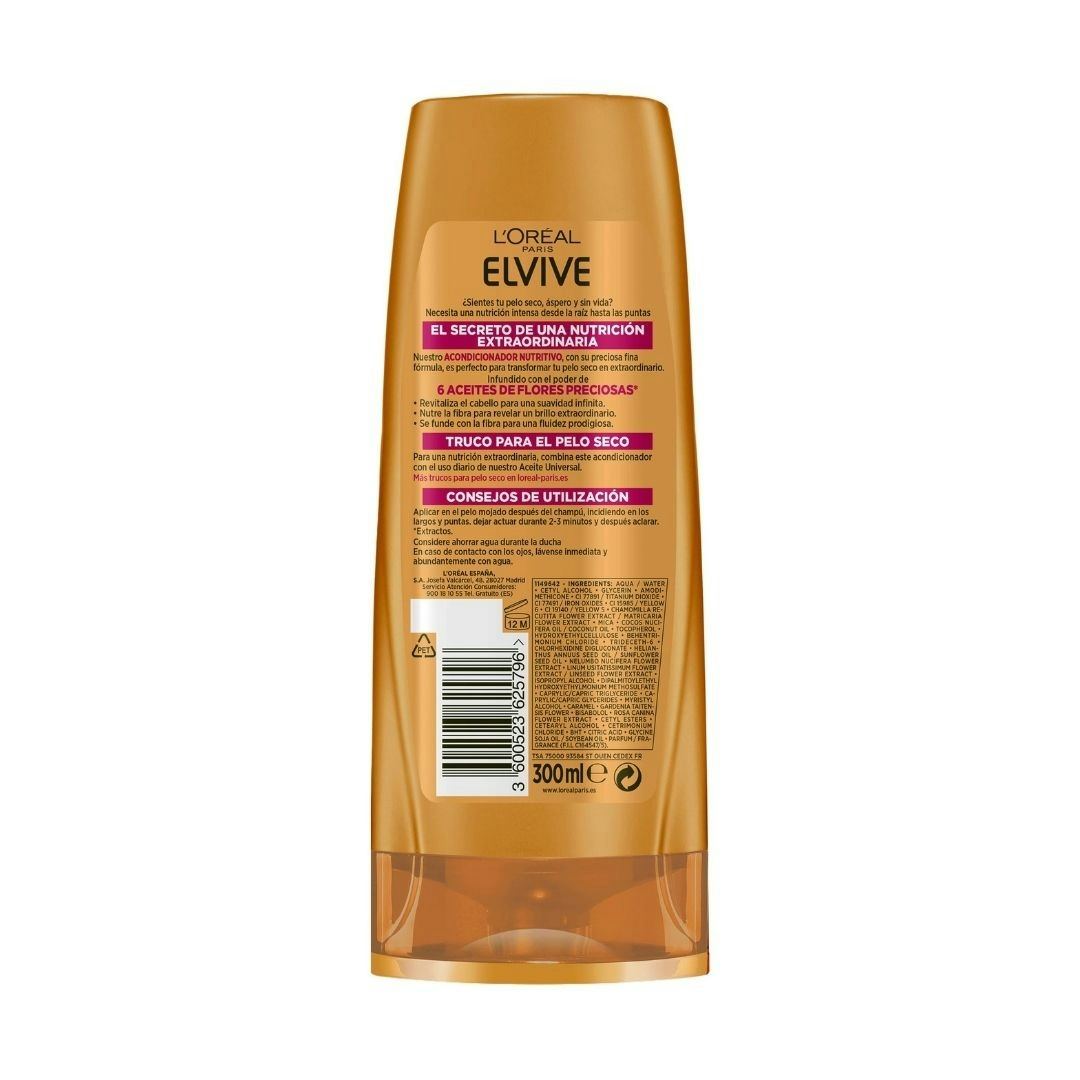 Acondicionador aceite nutritivo ELVIVE extraordinario cabello seco bote 300 ml